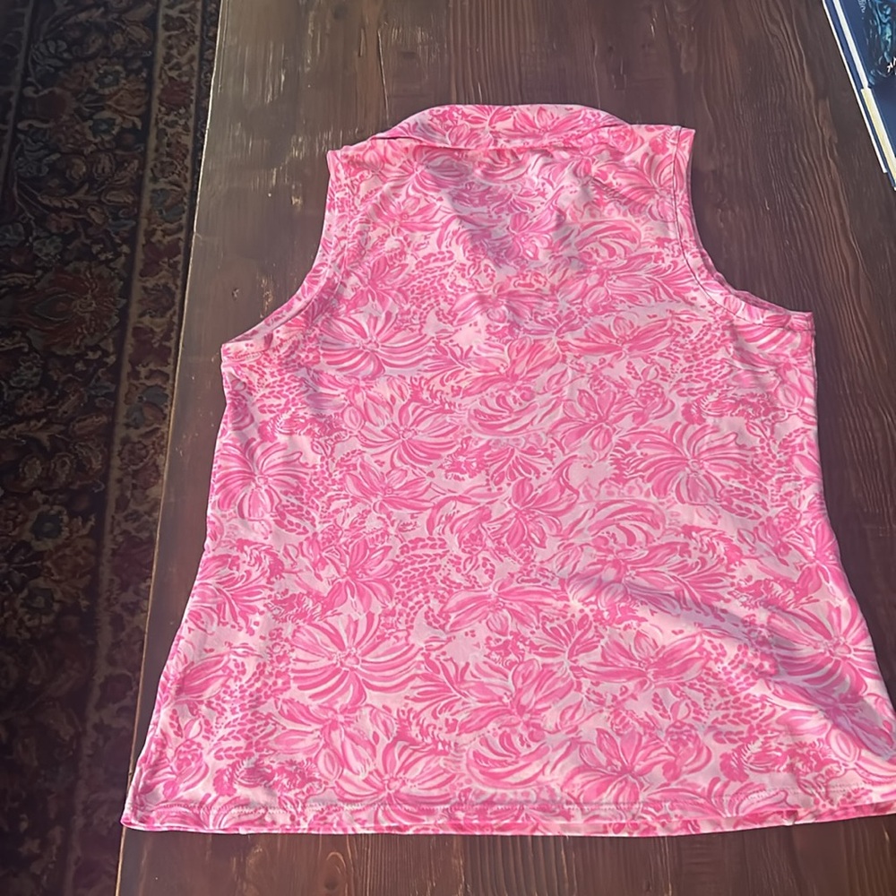 Lilly Pulitzer Pink Sleeveless V-Neck Printed Tank - Picture 7 of 14